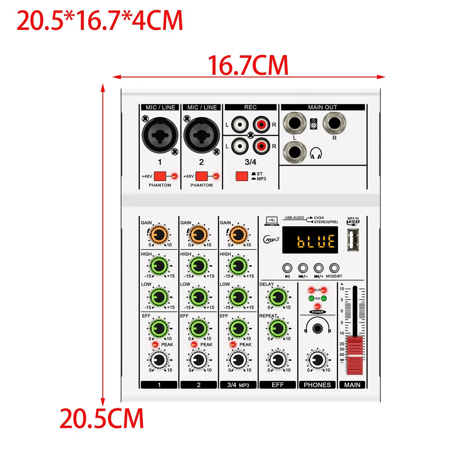 استوديو جهاز مزج الصوت 4 قناة التناظرية خلاط خط خلاط المحمولة خلط الصوت وحدة التحكم لايف Gigs DJ تسجيل مرحلة المبتدئين