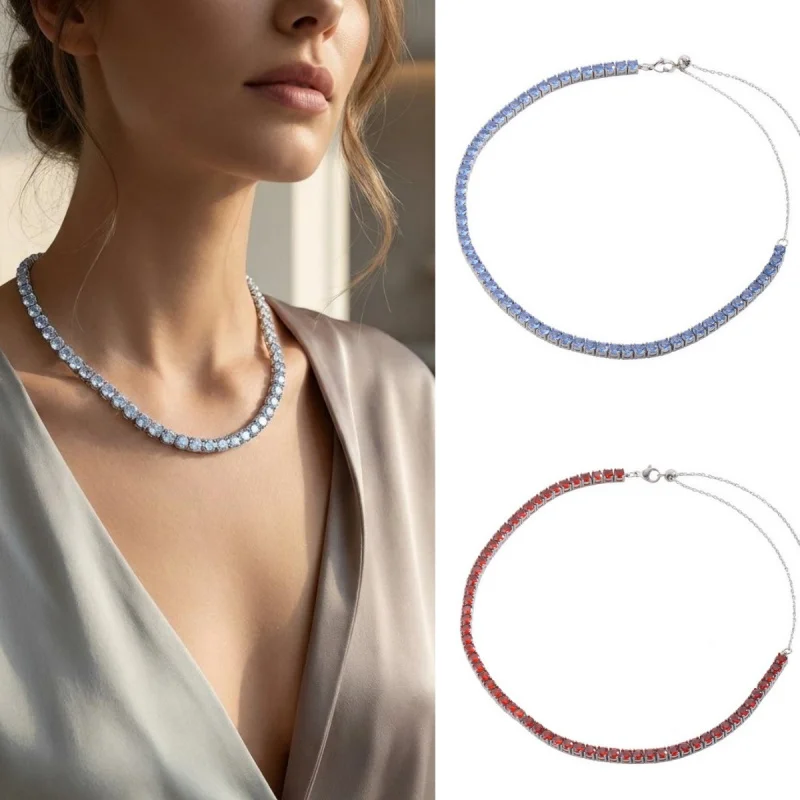 CarlidanaLuxurious and sophisticated fashion style niche zircon colorful everyday exquisite compact necklace