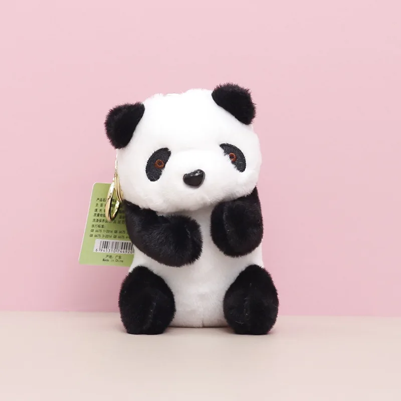 Juguete de peluche de Panda chino de simulación de alta calidad, Animal de peluche suave, muñeco de Panda de dibujos animados lindo, llavero colgante para niños, regalo, 13cm