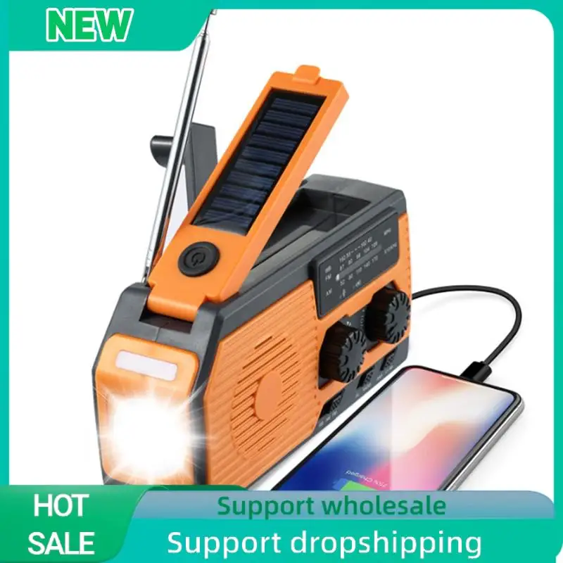 Solid 5000Mah Emergency Solar Power Radio USB Charging Hand Crank Dynamo Flashlight FM AM WB NOAA Weather Radio Power Bank