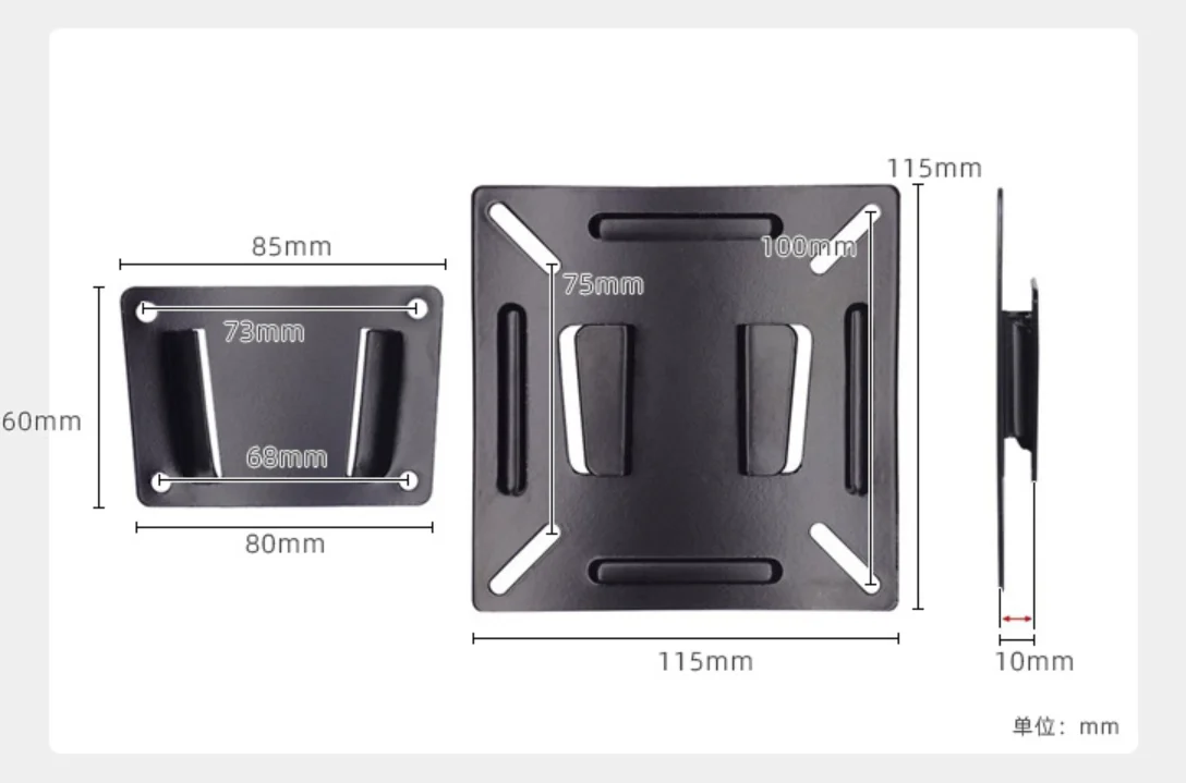 12-27 Inch TV Mount Wall-mounted Snap Fastener Flat Panel Bracket Universal Metal TV Holder LCD LED Monitor TV Frame VESA 75/100