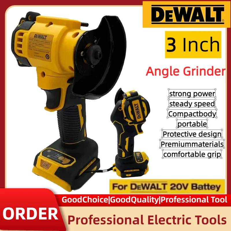

DEWALT 3inch Electric Diamond Cutting Grinder Cordless Angle Grinder for Metal Grinding Polishing For 20V Battery