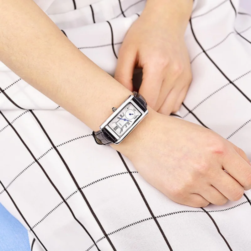 RINASCITA 107 Orologi al quarzo moda per donna Semplice quadrante con numeri romani Elegante cinturino in pelle Orologio da polso da donna relojes de mujer