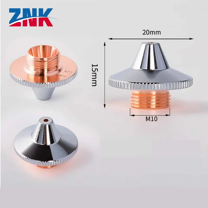 ZNK Ospri M10 Laser Nozzles D20H15M10 Caliber 0.5-2.0 For Fiber Cutting Machine Raytools Precitec