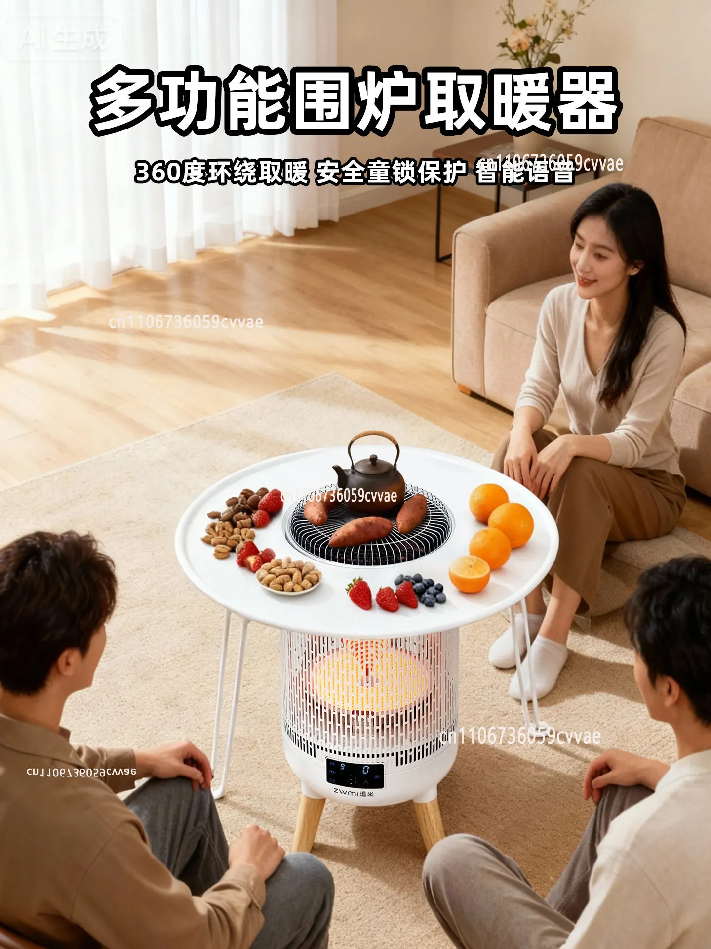 2025 new roasting stove household heating electric heater bird cage surrounding stove tea making set living indoor electric
