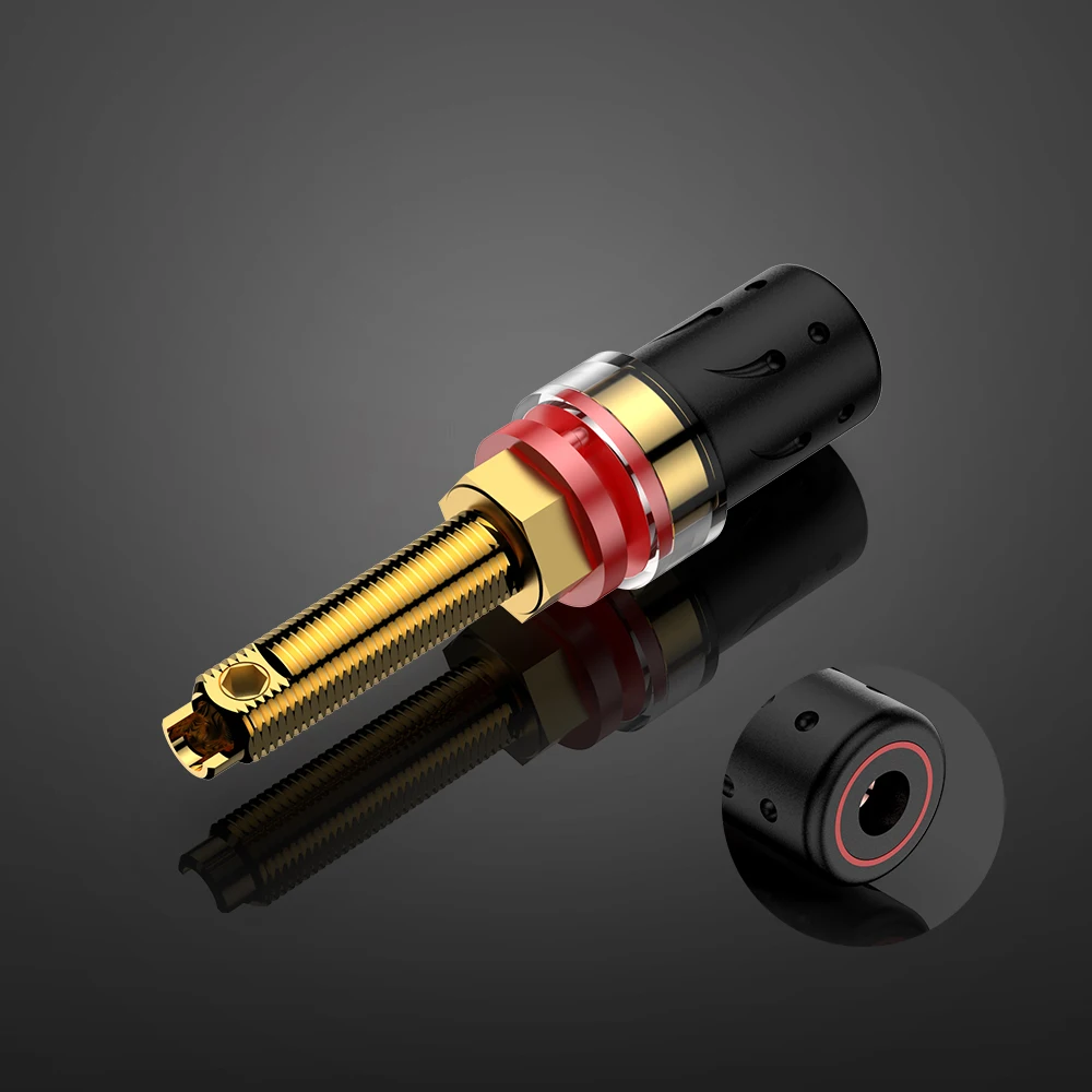 Viborg BP613G Speaker Terminal 24K Gold Plated Pure Copper 65mm Binding Post for HiFi Amp Long-lasting Durability