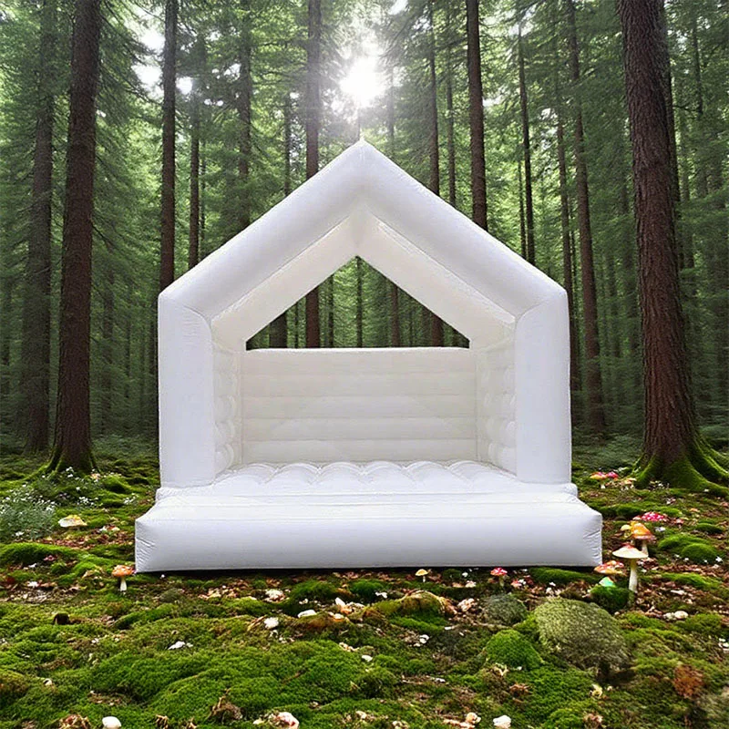 

Kids White PVC Inflatable White Bounce House Outdoor Jumping Bouncy Castle Bouncer For Birthday Wedding Party
