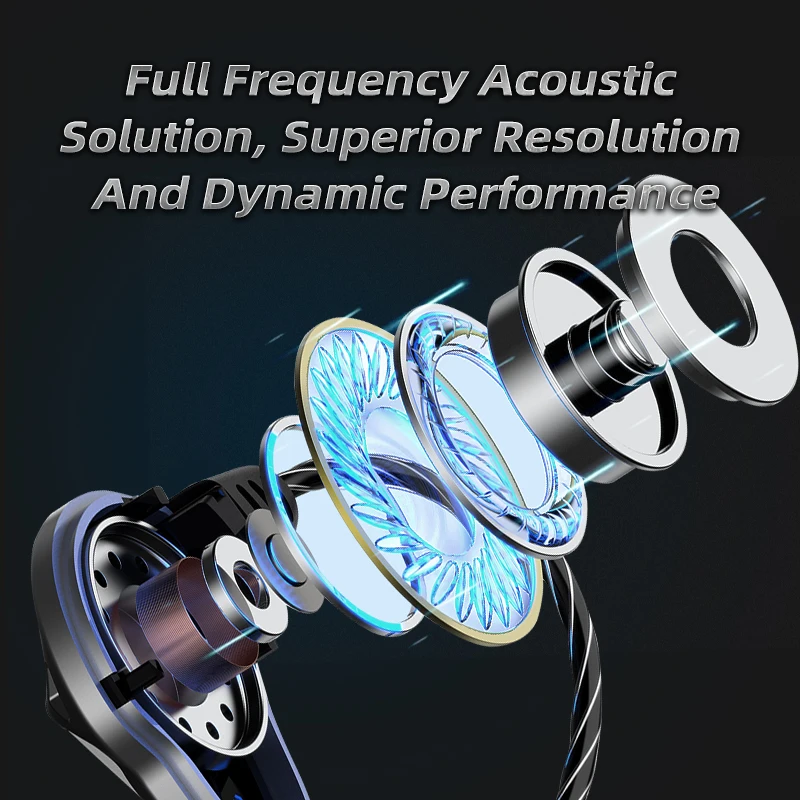 سماعات أذن سلكية من النحاس ، ستيريو جهير HiFi ، شفاف للغاية ، سماعات رأس للألعاب ، موسيقى ، رياضة ، من من الداخل والخارج ، سماعات أذن مع ميكروفون