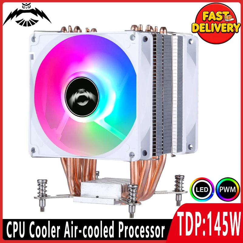 Compatible LGA2011 X79 X99 2066 775 115x 1200 1700 1851 Efficient Processor Air-cooled 2/4/6 Heat Pipe Cooler CPU Fan 4pin/PWM