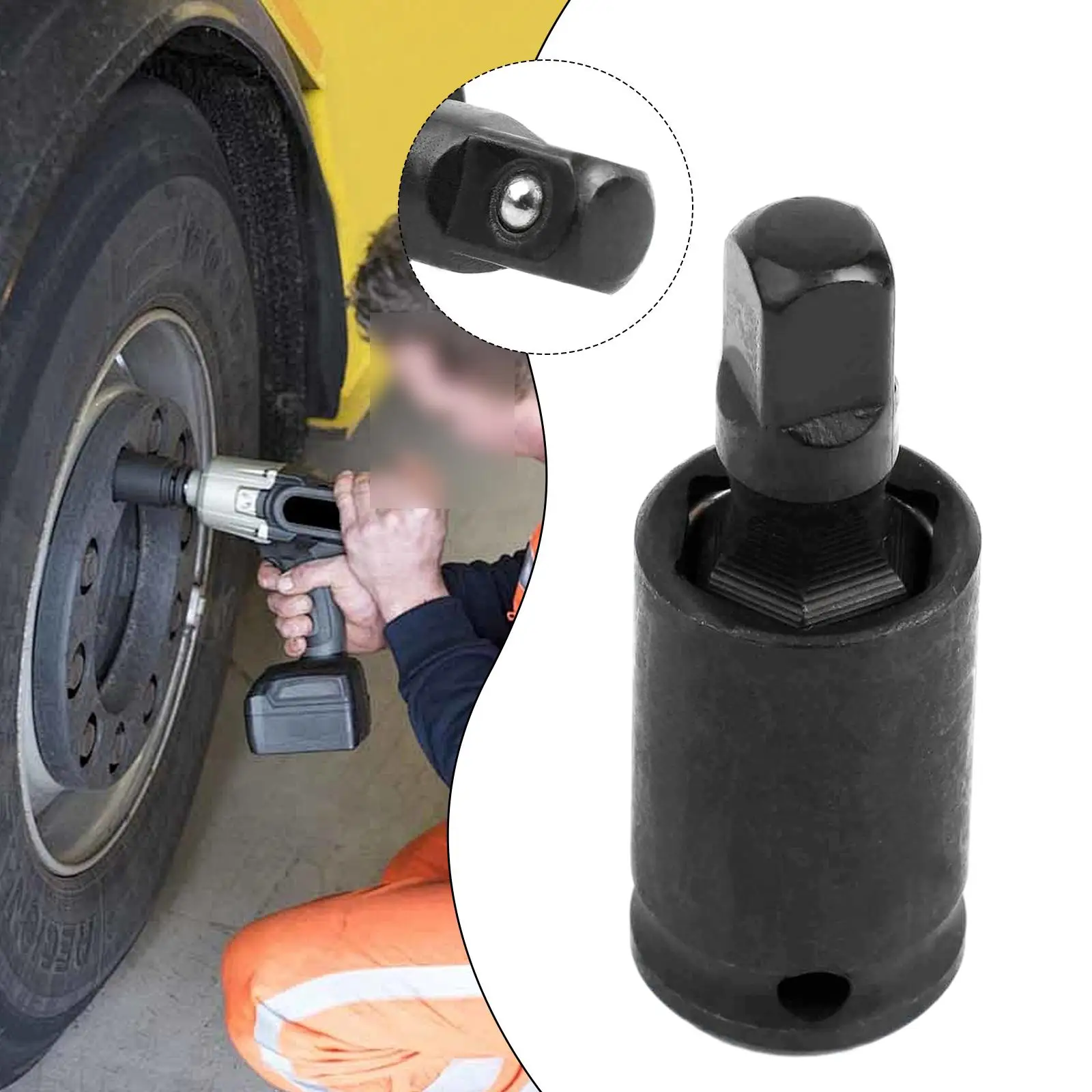 

1/4" Pneumatic Swivel Joint Drive Socket Adapter Converter Reducer Air Impact- Wobble Socket Ratchet Angle Extension Bar Tools