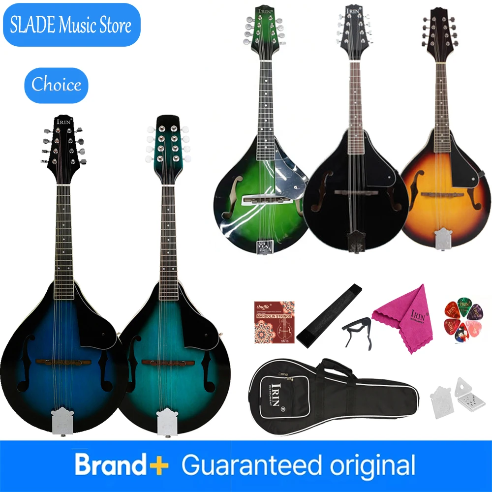 IRIN 8-saitige Mandoline im A-Stil, Gitarre, Palisander-Griffbrett, Mandoline, Saiteninstrumente mit Tasche, Saitensatz für Anfänger und Erwachsene