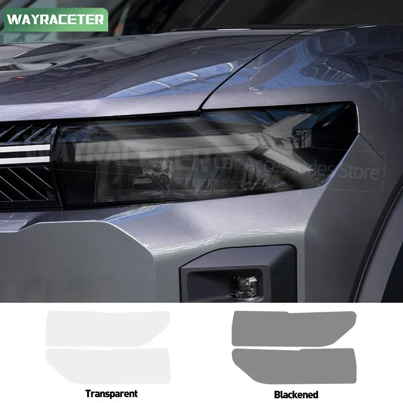 

2 Pcs/Set Car Headlight Tint Smoked Black Protective Film Transparent TPU Sticker For Dacia Bigster 2025 2026 Accessories