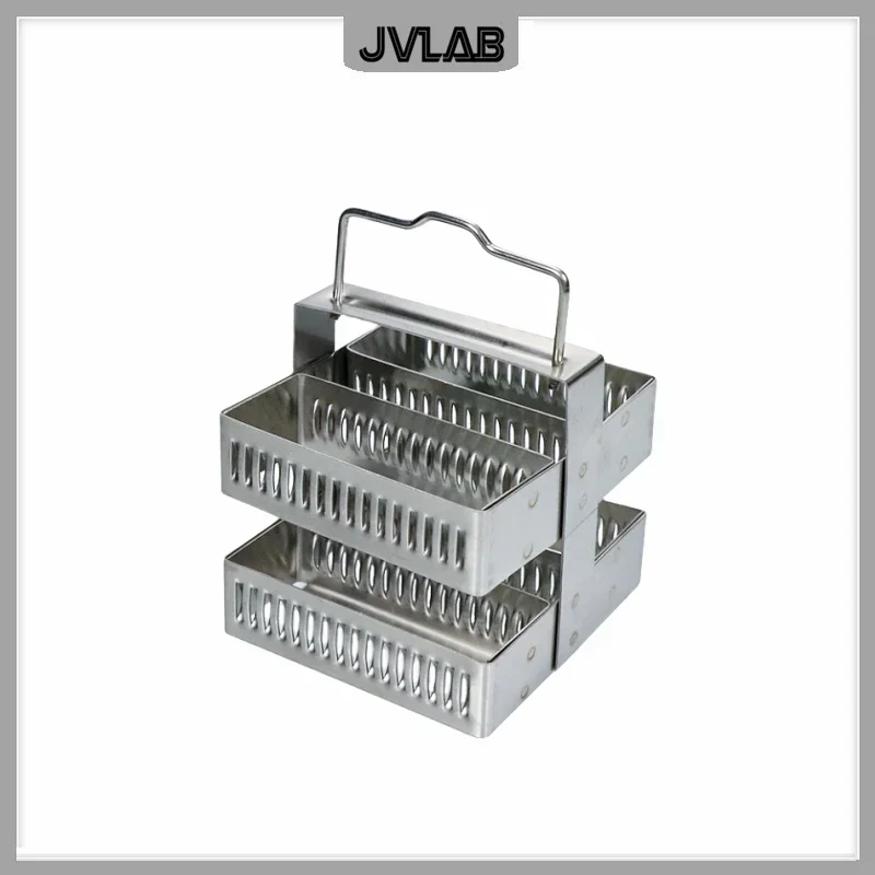 Stainless Steel Dyeing Rack Slides SUS Slides Staining Holder 75*75*75mm without Tank Resistant Acid And Alkali Up to 30 Slides