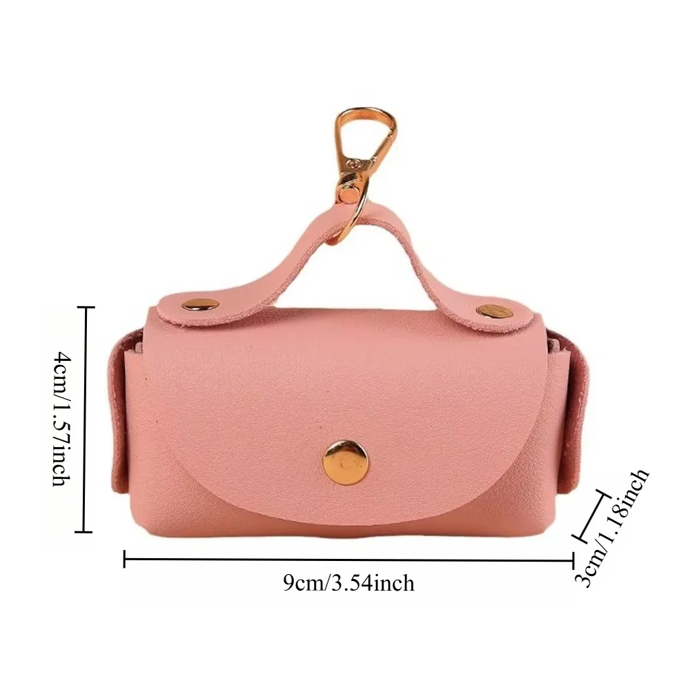 Leather Pet Waste Bag Dispenser Multi-Color with Keychain Dog Waste Bag Lightweight Multifunctional Pet Poop Bag For Outdoor Use