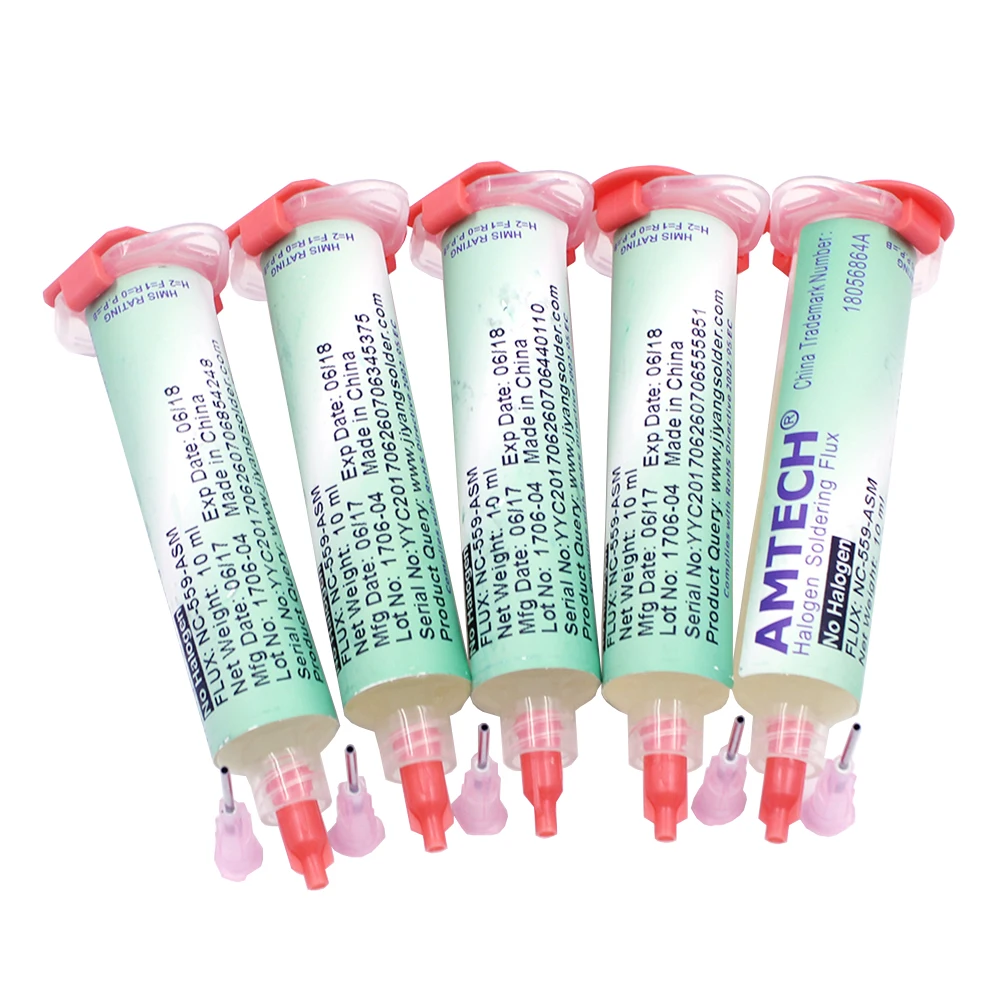 100% Asli AMTECH NC-559-ASM BGA PCB No-Clean Solder Paste Welding Advanced Oil Flux Grease 10cc Alat Perbaikan Solder C0011