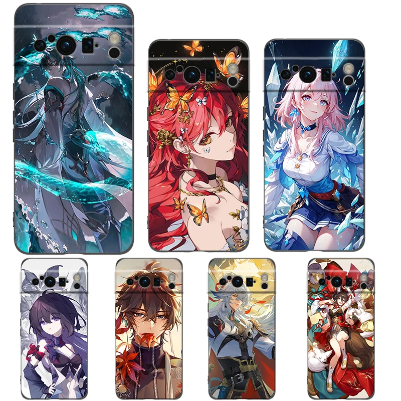 Honkai Star Rail Gepard Bronya Phone Case For Google Pixel 8 7 6 Pro 6A 7A 5G Soft Silicone Shockproof TPU Black Cover Fundas