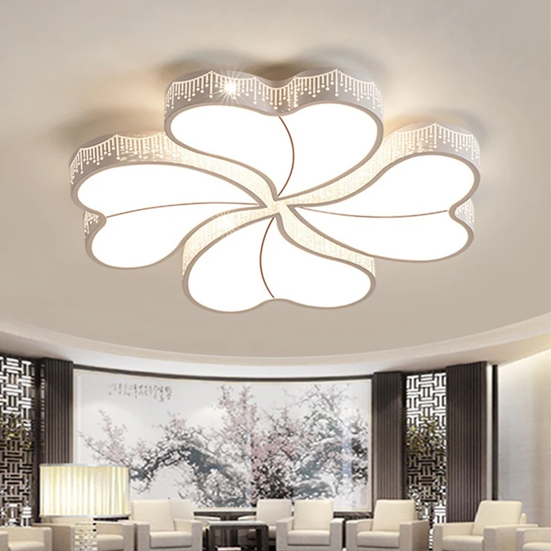 

Modern LED Bedroom Ceiling Light Full Spectrum Eye Protection Four Leaf Clover Design Children's Room Lamp Lighting Fixtures