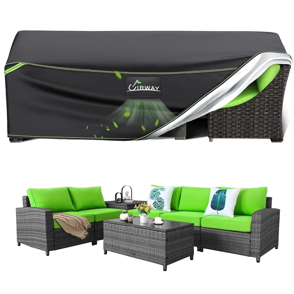 

Patio Furniture Covers Waterproof, 96""L X 63""W X 40""H Outdoor Sectional Sofa Covers For Winter With Air Vent, 420D Heavy