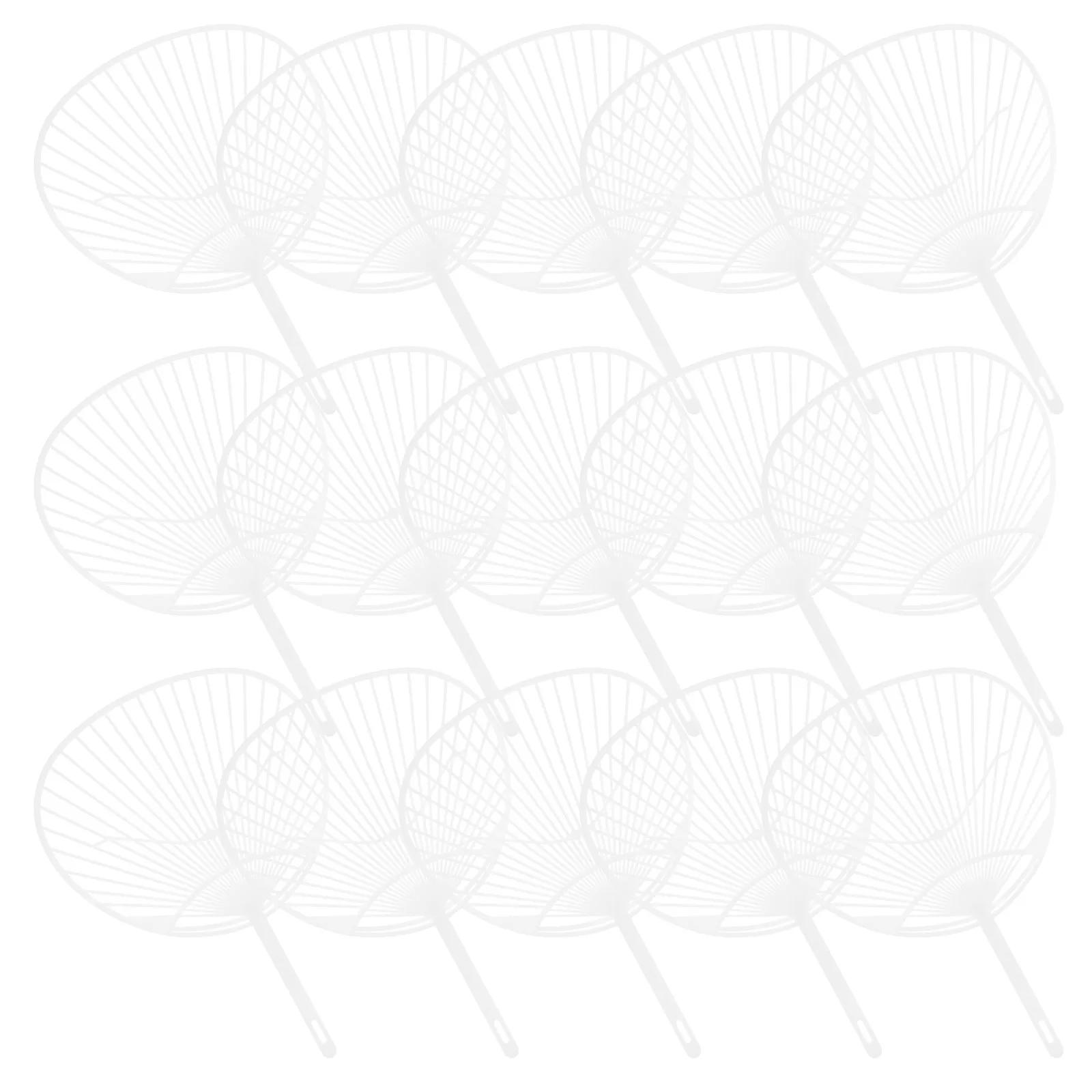 20pcs Japanese Diy Kit Plastic Fan For Hand-Held Fan Making Supplies Craft Decoration Summer Relief White