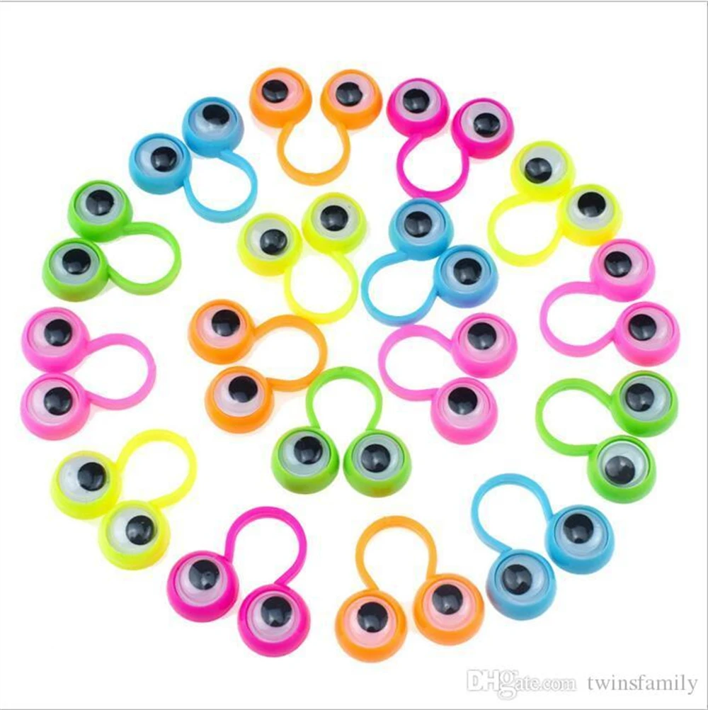 BIG Google Eye Finger Puppet Plastic Rings Kids Practical Jokes Gift Toy Wiggle Eyes Puppets Spies For Birthday Party