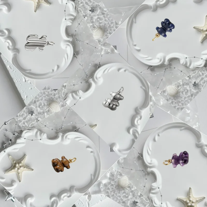 

3D Lovely Bear Charm Necklace 925 Sterling Silver Trendy Cute Accessories for Women