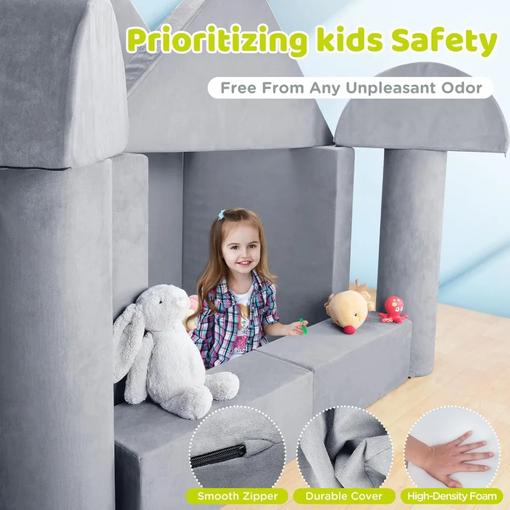 Sofá de jogo modular para crianças e adolescentes, sofá infantil premium para meninos e meninas, presente ideal DIY para criar sofá de sala de jogos para Pl