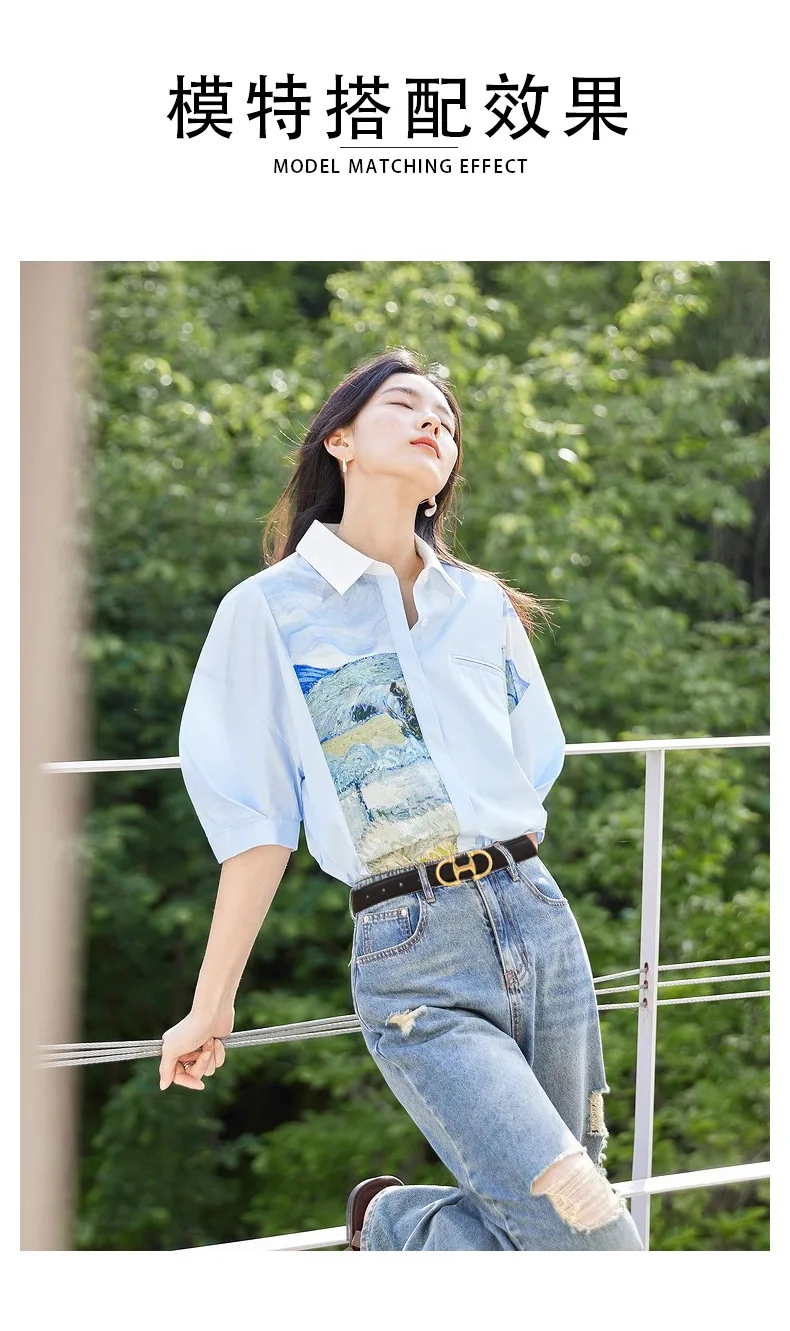 Modische Damen-Jeans mit vielseitigem Dekorationsgürtel aus Rindsleder; Hochwertige Business-Mode für Damen auf Lager. – Detail 3