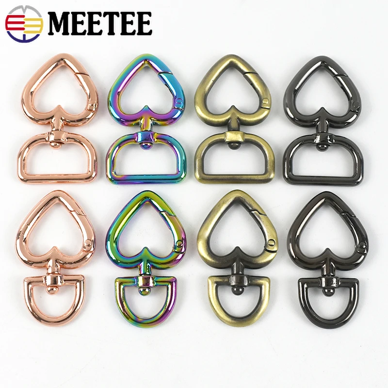 

13/20mm Heart Bag Strap Buckle Metal Swivel Clasp Dog Collar Webbing Trigger Snap Hooks Handbag Keyring Hangers DIY Accessories