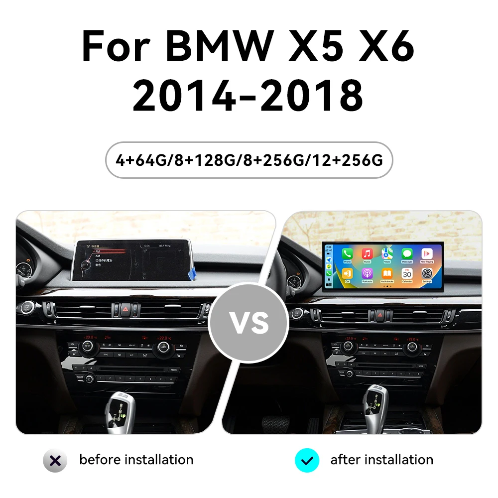 

Автомобильные аксессуары: 15,8-дюймовый автомобильный радиоприемник с CarPlay и Android 14 для BMW X5 X6 2014-2018, GPS-навигация, мультимедийный проигрыватель, головное устройство