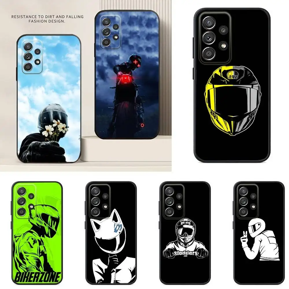 Cool Motorcycle Phone Case For Samsung S24,21,22,23,30,Ultra,20,Plus,Note,10,9,Black soft silicone case