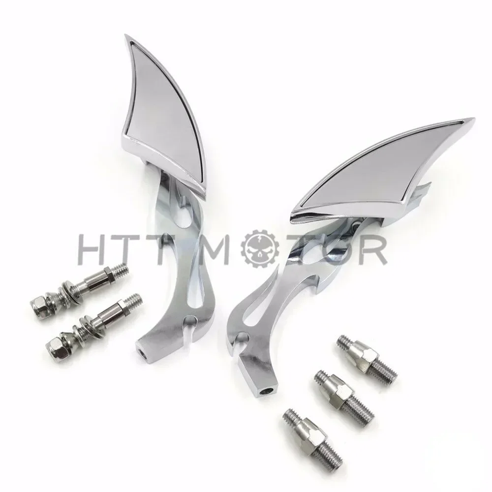 

Universal Chromed 10mm 8mm CNC Blade Motorcycle Cruiser Chopper Custom Mirror for Harley Davidson