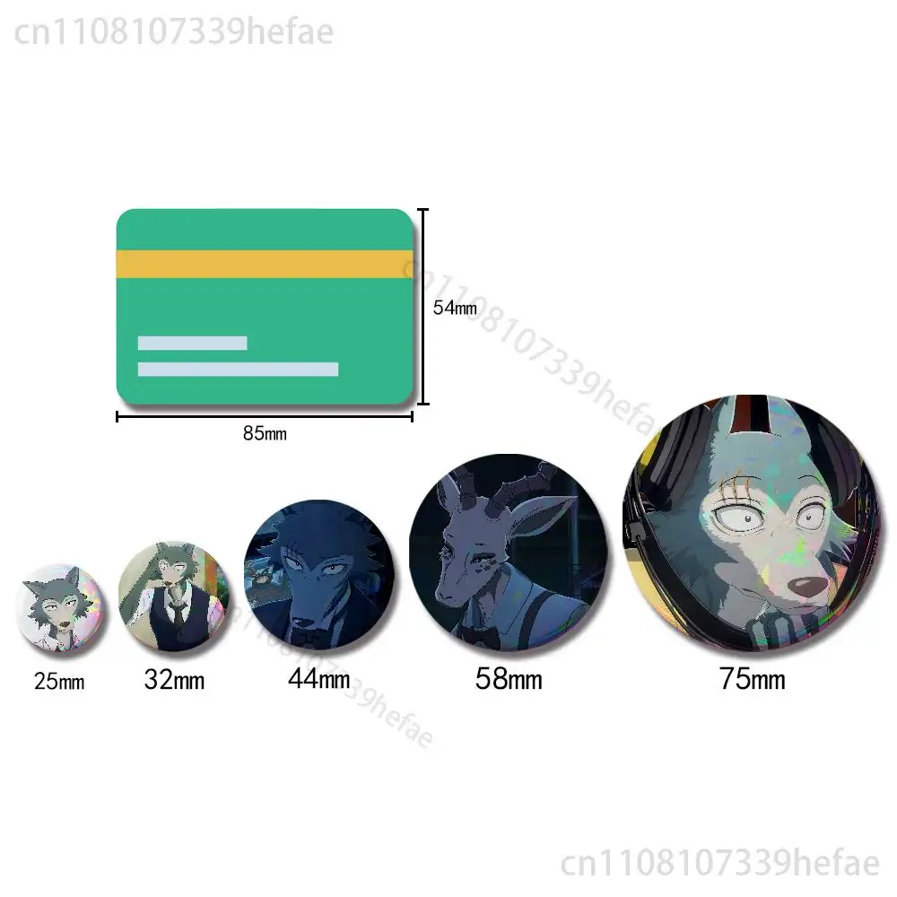 Anime B-BEASTARS Insignia Badge Case For Decoration 44mm 32mm 58mm Round Tinplate Pin Brooch Gift