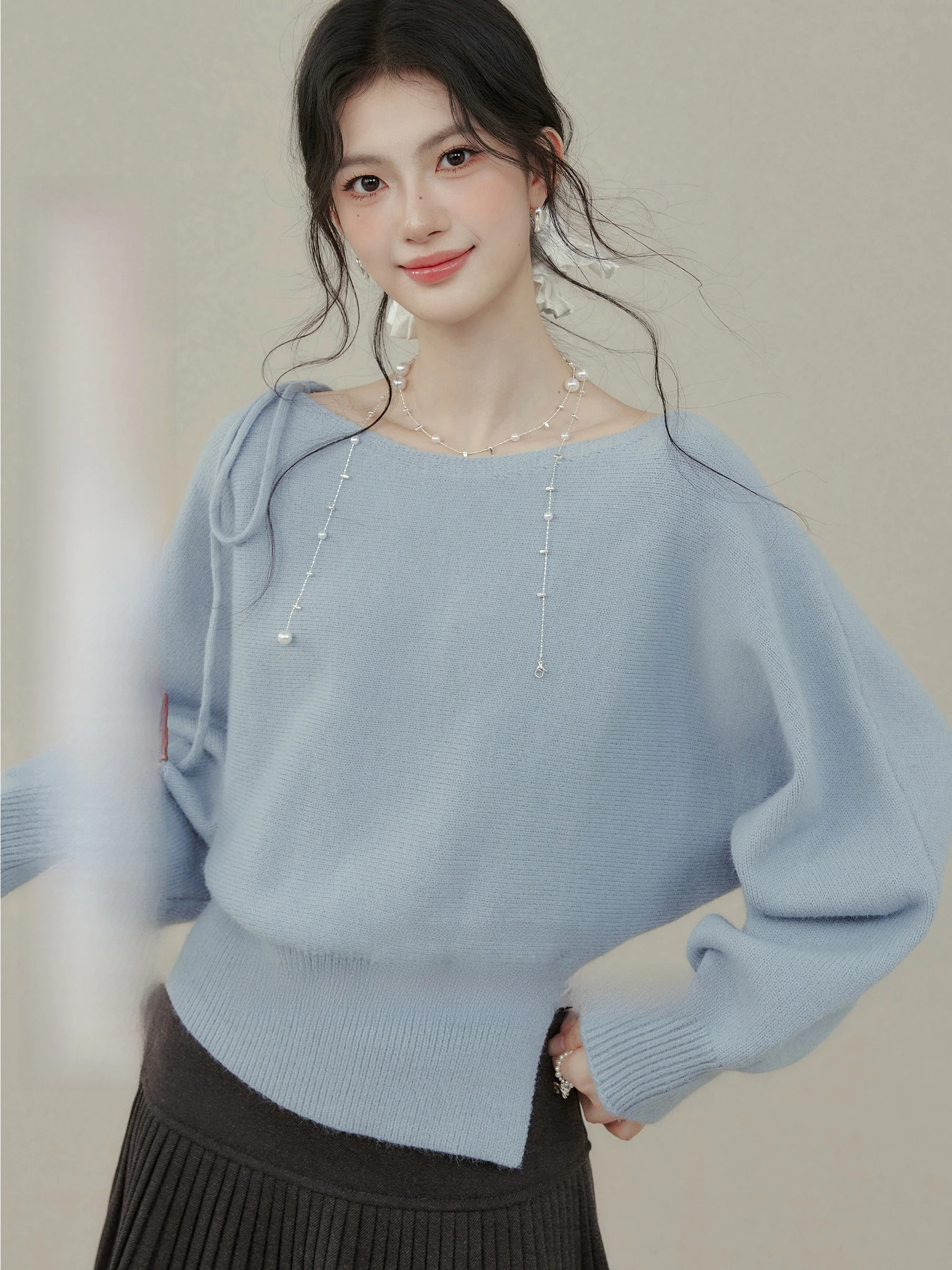 

Soft Coast Knitwear Women's Overweight Sweater Comfortable Inner Wear Base Top Long Sve round Ne ort Sle Thermal