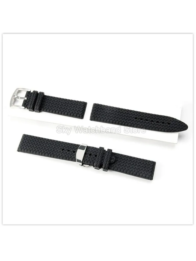 Bracelet de montre en Silicone noir pour Chopard Mille Miglia, 168511 168997, Interface droite souple et résistante à la sueur, accessoires de montre Premium