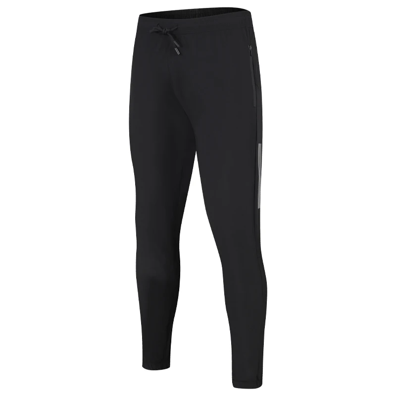 Sports Long Pants Zipper Pockets Outdoor Training Jogging Workout Bodybuilding Trousers Football Men Running Fitness Sweatpants