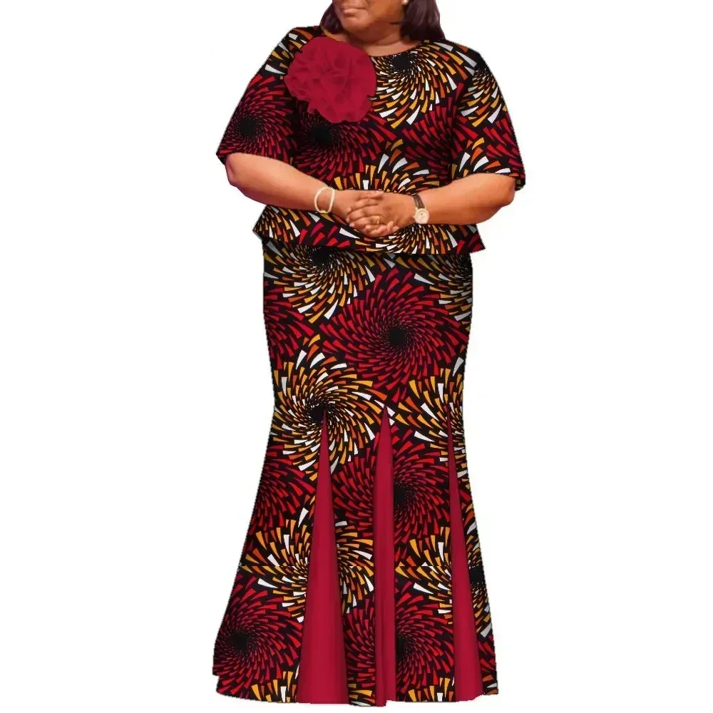 African Skirts and Top Sets for Women Party Ankara Fashion African Print Clothes Dashiki Outfits Lady Evening Gowns WY2143