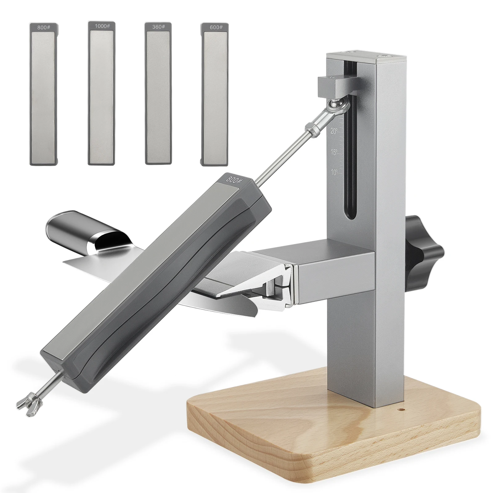 Affûteur de couteaux réglable avec 4 pierres diamantées, pince réglable et Angle d'affûtage, outil d'affûtage universel pour la cuisine