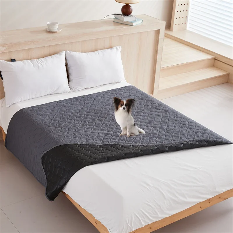 Solid Waterproof Bed Cover Washable Dustproof Mattress Protector Kids Pets Dog Cat Pad Bedspread Mat For Bedroom Livingroom