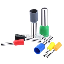 100pcs E7512 E1006 E1008 E1010 E1012 E1508 Insulated Ferrules Terminal Block Cord End Wire Connector 2.5mm2,Crimp Terminator