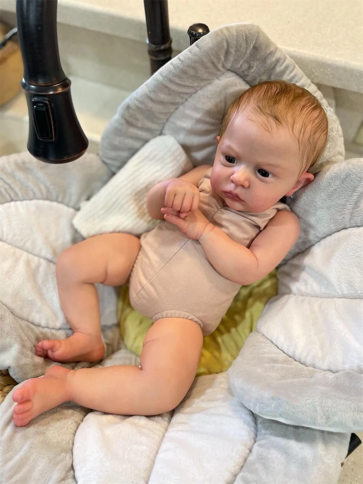 

NPK Cameron 24inch Reborn Toddler Doll Handmade Premium Makeup 3D Skin Collectible Art Doll Unisex No Outfit Included