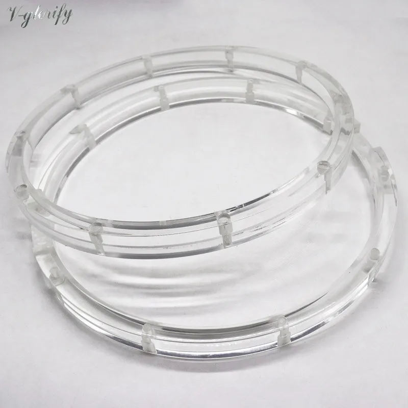 Transparent 14 Inch 10 Hole Acrylic Snare Drum Hoop Drum Rim 1 Pair, for 14 Inch Snare Drum