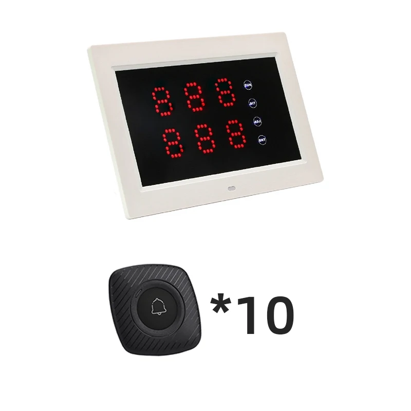 

BYHUBYENG Patient Nurse Alert with 1 Display Receiver and 10 Waterproof Call Buttons for Elderly Clinic Nursing Center Hospital