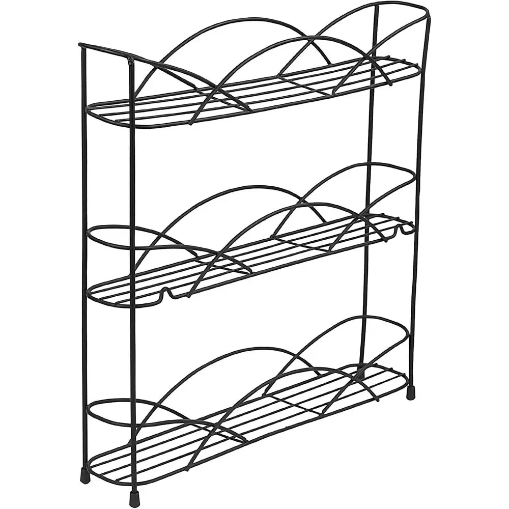 

3 Tier Spice Rack Organizer Black Countertop Wire Shel Spice Rack or Kitchen Pantry Cabinet, Organize Spices with Three Tier Spi