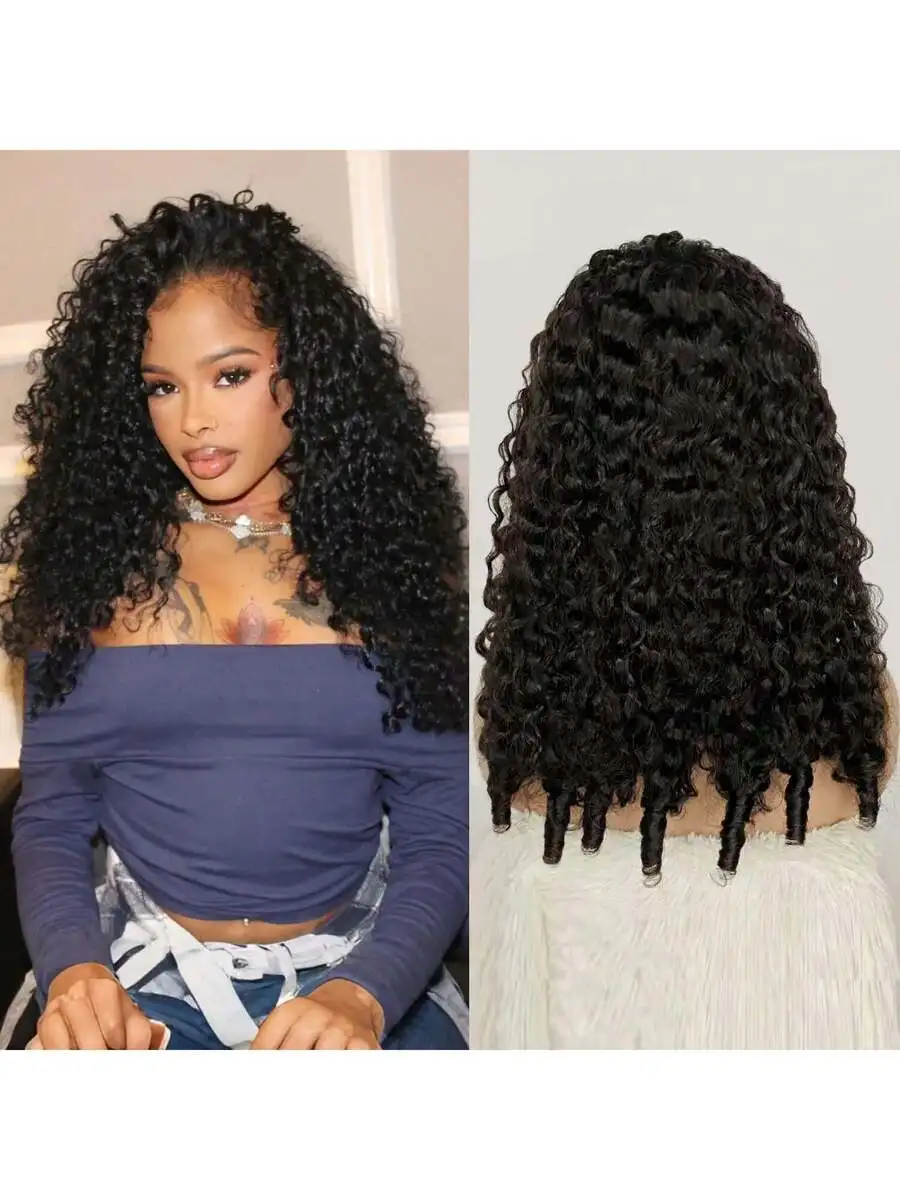 

200% Плотность бирманских вьющихся человеческих волос Парики 13x4 Кружевной фронтальный парик HD Прозрачный кружевной бразильский предварительно выщипанный с детскими волосами 30 дюймов