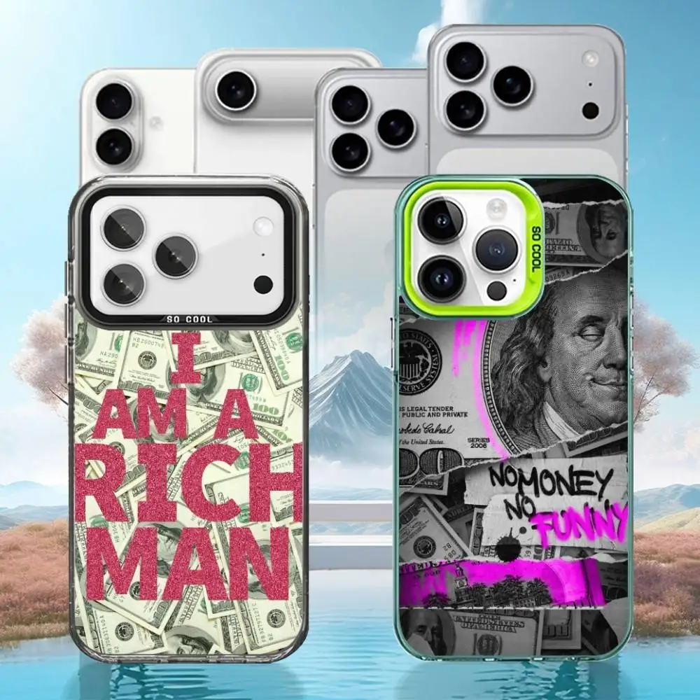 

Become rich Phone Case For iPhone17,16,15,14,13,12,11 Plus,Pro Max Black Matte Shockproof Cover
