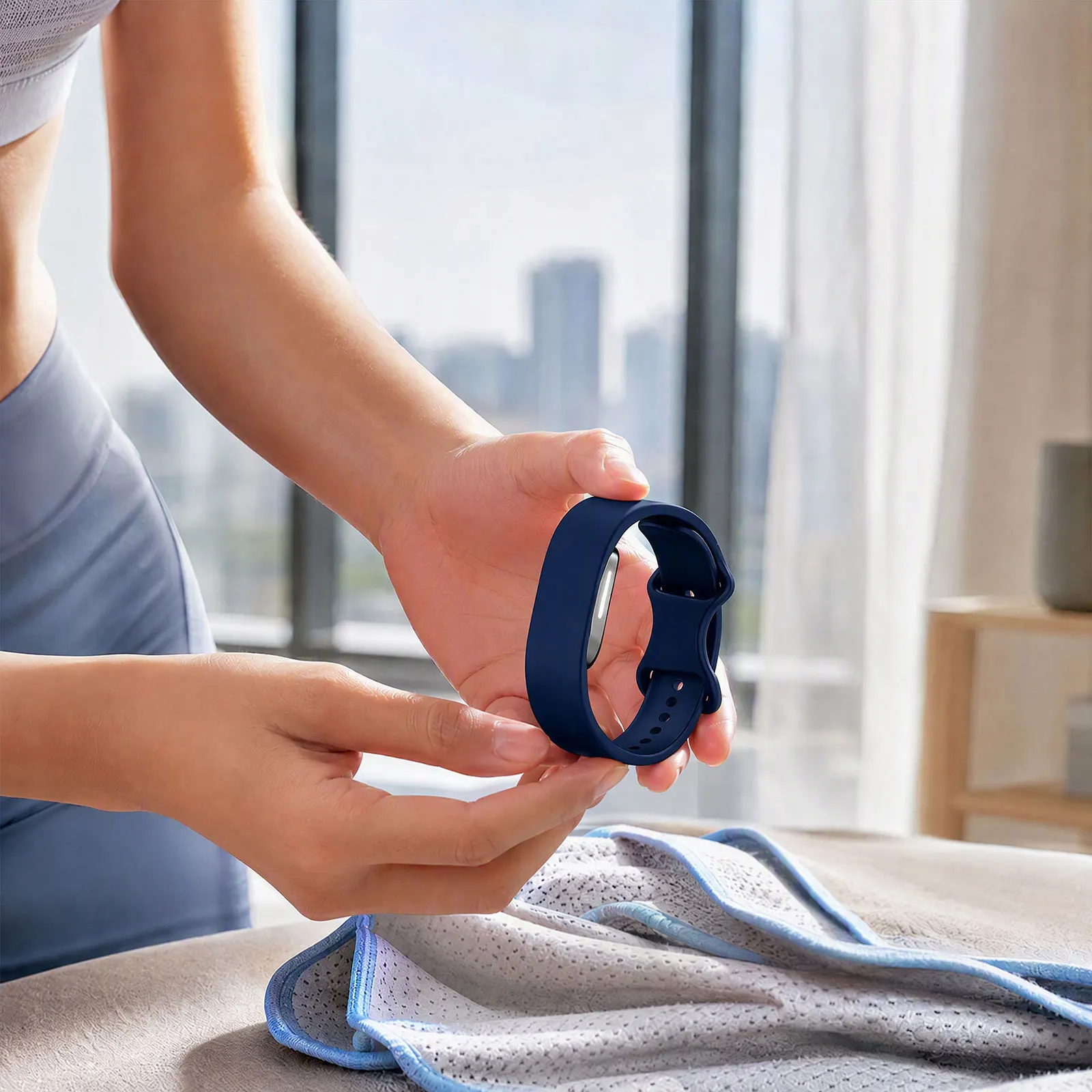Slim Lightweight Silicone Band for Hume Band 2.0 Soft Breathable Adjustable Sport Replacement Wristband Sweat-Resistant