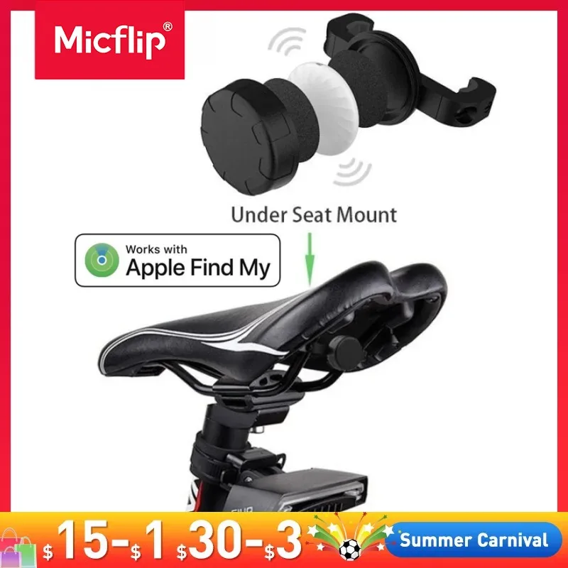 

GPS Bike Mount Tag, Bluetooth Finder, Smart Locator for Apple Air Tag, Electric Bike, Scooter, MFI Certified