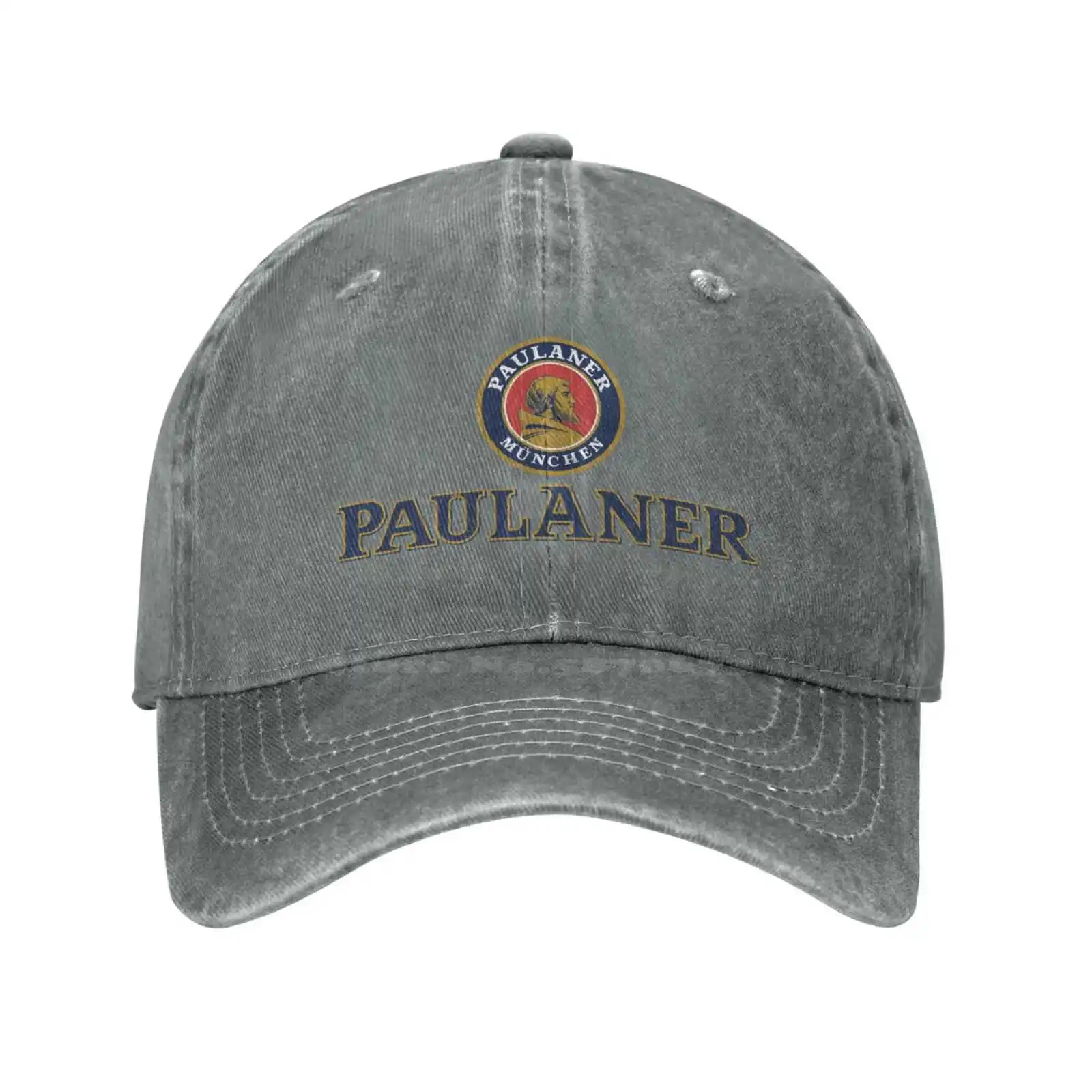 Paulaner Logo Print Graphic Casual Denim cap Knitted hat Baseball cap image 5