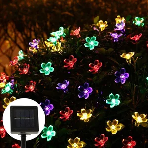 Solar String Lights 50 LED Flower Waterproof String Fairy Christmas Tree Light Party Wedding New Year Decoration Garland