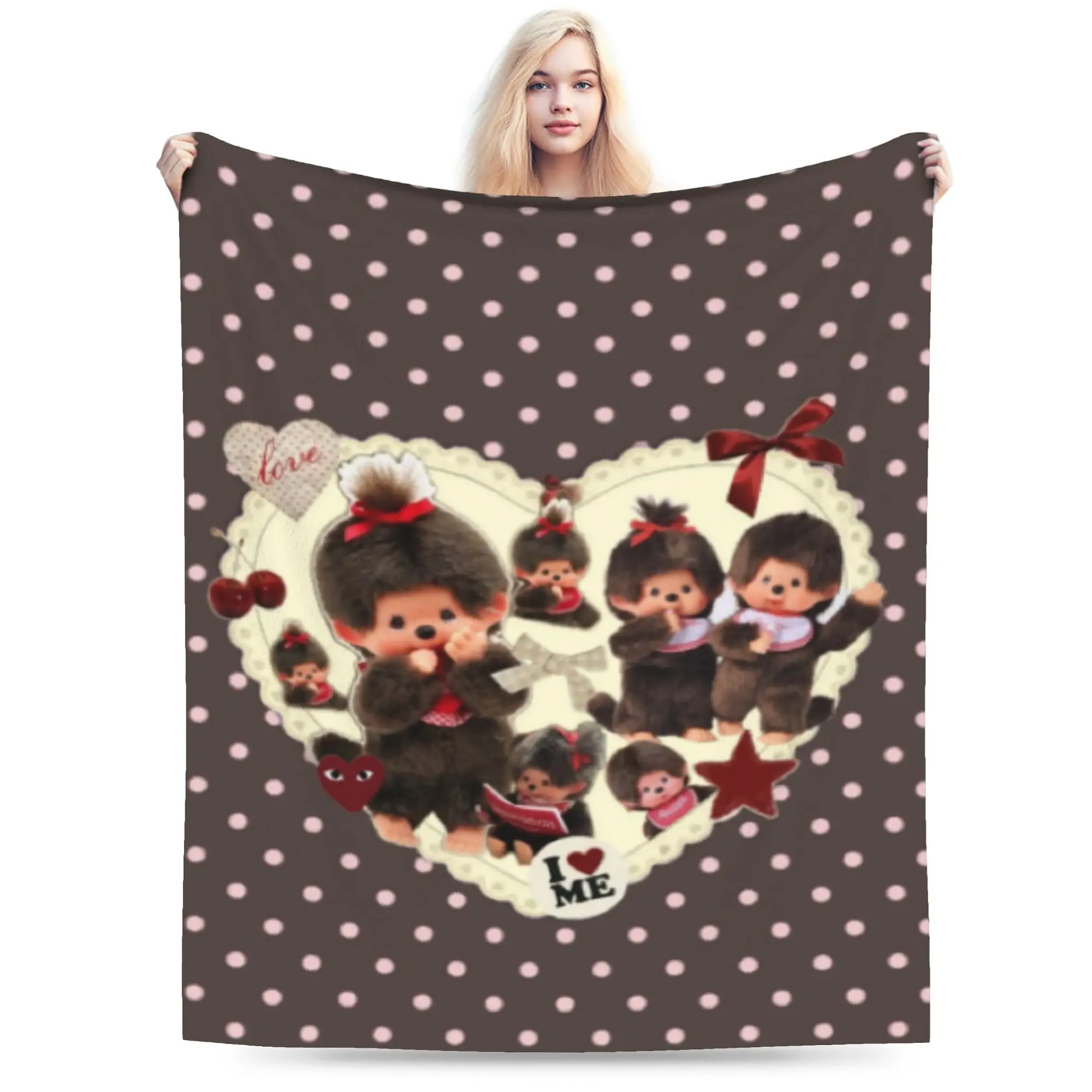 Monchhichies  Blanket Super Soft Fleece Relax Present  Throw Blankets Rug Piece